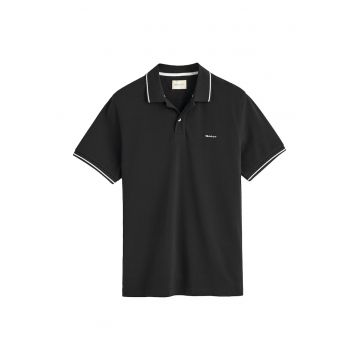 Tricou polo din material pique - Negru
