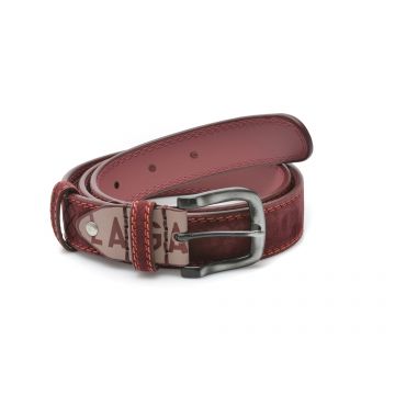 Curea LA GALERE visinie, 3871640, din piele intoarsa Curea LA GALERE visinie, 3871640, din piele intoarsa