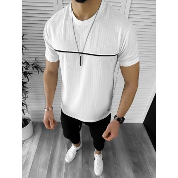 Tricou barbati slim fit alb 12462 P20-6.1
