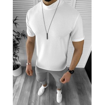 Tricou barbati slim fit alb 12468  P18-4.2