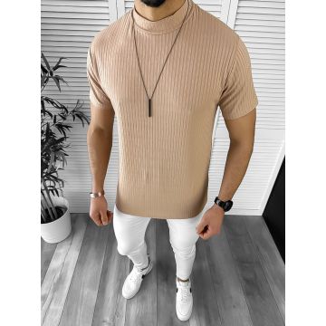 Tricou barbati slim fit crem 12466 O1-4.3
