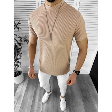 Tricou barbati slim fit crem 12470  16-3