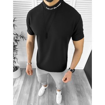 Tricou barbati slim fit negru 12463 O1-3.1