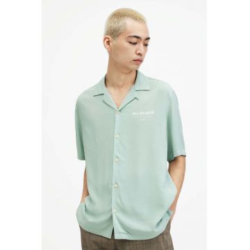 AllSaints camasa barbati, culoarea verde, regular