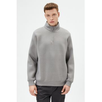Bluza de trening cu fermoar scurt