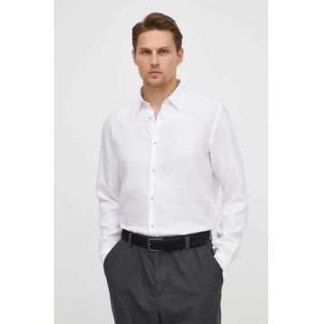 BOSS cămașă bărbați, culoarea alb, cu guler clasic, regular 50513378