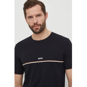 BOSS tricou lounge culoarea negru, cu imprimeu