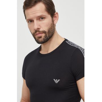 Emporio Armani Underwear tricou lounge culoarea negru, cu imprimeu, 111035 4R523