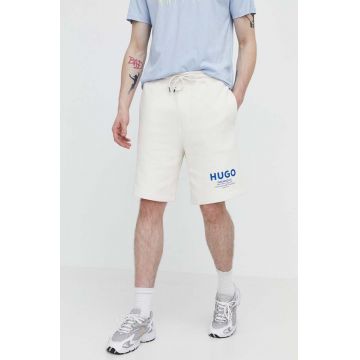 HUGO Blue pantaloni scurți din bumbac culoarea bej 50510728