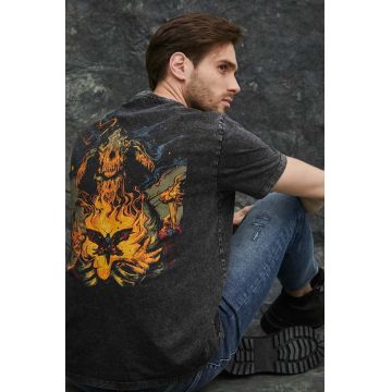Medicine tricou din bumbac barbati, culoarea negru, cu imprimeu