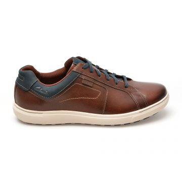 Pantofi casual CLARKS maro, MAPSTONE LACE, din piele naturala