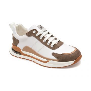 Pantofi casual OTTER albi, 40003, din piele naturala