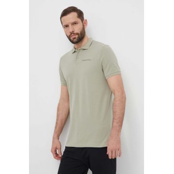 Peak Performance polo de bumbac culoarea verde, neted