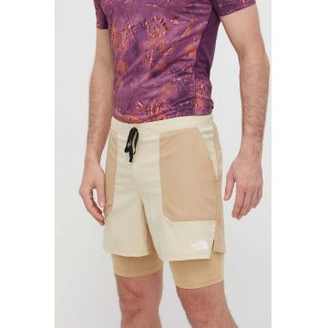The North Face pantaloni scurti sport Sunriser barbati, culoarea bej, NF0A88SGPV61