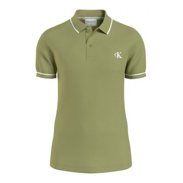 Tricou polo slim fit cu detaliu cu logo brodat