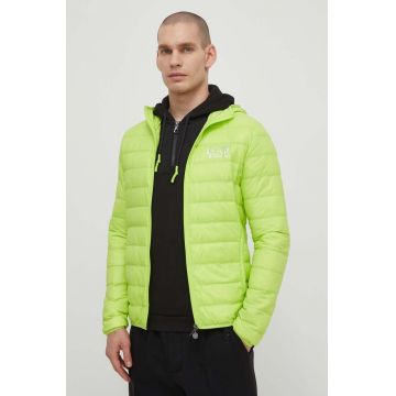 EA7 Emporio Armani geaca de puf barbati, culoarea verde, de tranzitie