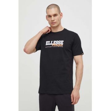 Ellesse tricou din bumbac Zagda T-Shirt barbati, culoarea negru, cu imprimeu, SHV20122