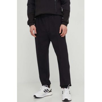 Emporio Armani pantaloni barbati, culoarea negru, drept, 3D1P75 1JHSZ