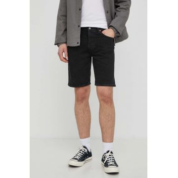 Levi's pantaloni scurti jeans barbati, culoarea negru