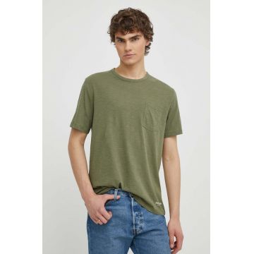 Marc O'Polo tricou din bumbac culoarea verde, neted