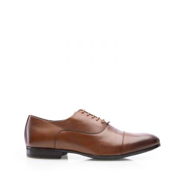 Pantofi barbati eleganti din piele naturala - 890-1 Cognac Box