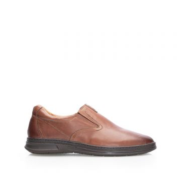 Pantofi casual bărbați din piele naturală, Leofex - 524 Cognac Box