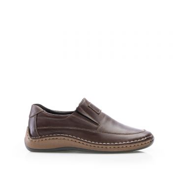 Pantofi casual bărbați din piele naturală, Leofex - 525 Maro Box