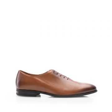 Pantofi eleganți bărbați din piele naturală, Leofex - 976-1 Cognac Box
