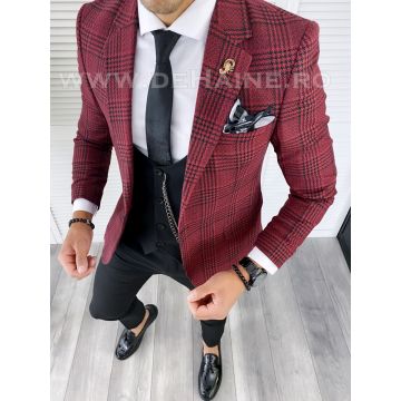 Sacou barbati in carouri  slim fit B5026 D3-5.1