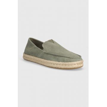 Toms espadrile din piele intoarsa Alonso Loafer Rope culoarea verde, 10020874