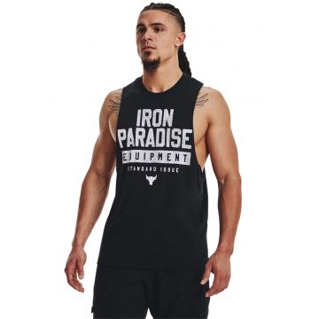 Top cu imprimeu text pentru alergare Iron Muscle