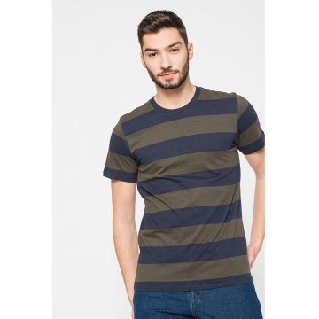 Tricou din amestec de bumbac organic cu model in dungi Silas