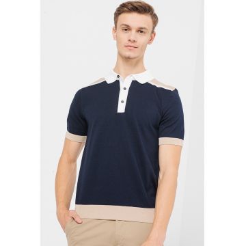 Tricou polo regular fit tricotat fin Tadini