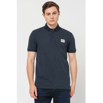 Tricou polo slim fit cu aplicatie logo Dereso