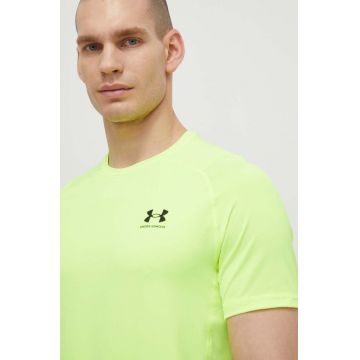 Under Armour tricou de antrenament culoarea galben, neted