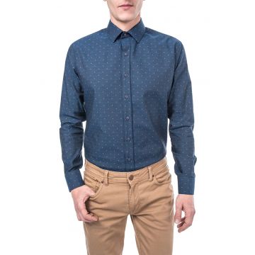 Camasa slim fit cu model geometric