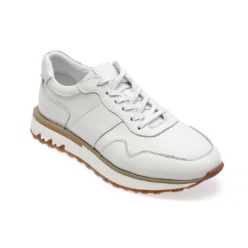 Pantofi casual GRYXX albi, M3064, din piele naturala