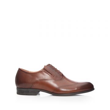 Pantofi eleganţi bărbaţi din piele naturală, Leofex - 581 Cognac Box