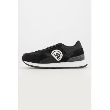 Pantofi sport low-cut cu garnituri de piele intoarsa