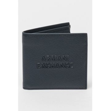 Portofel pliabil cu aspect de piele saffiano