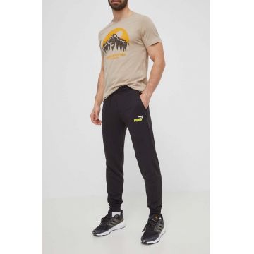 Puma pantaloni de trening culoarea negru, cu imprimeu 395388