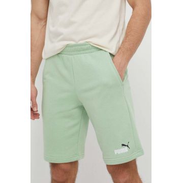 Puma pantaloni scurți bărbați, culoarea verde, melanj 586766