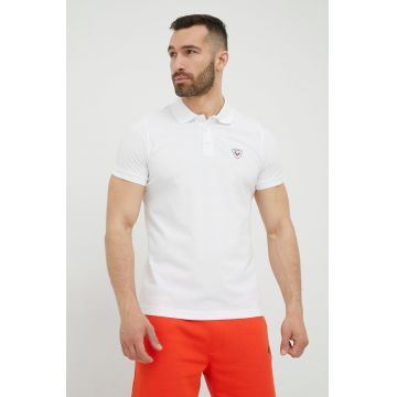 Rossignol polo de bumbac culoarea alb, neted