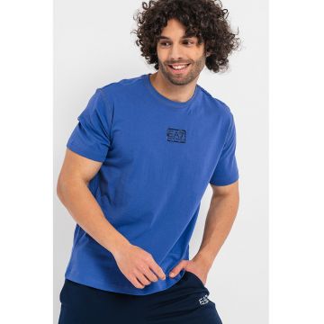 Tricou de bumbac cu decolteu la baza gatului