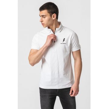 Tricou polo cu fermoar scurt