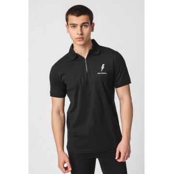 Tricou polo cu fermoar scurt