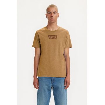 Tricou de bumbac cu decolteu la baza gatului