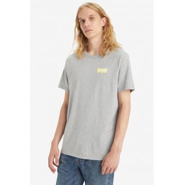Tricou din bumbac cu decolteu la baza gatului