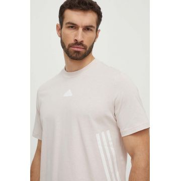 adidas tricou din bumbac barbati, culoarea roz, cu imprimeu, IX5201