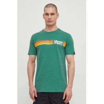 Ellesse tricou din bumbac Sorranta T-Shirt barbati, culoarea verde, cu imprimeu, SHV20128
